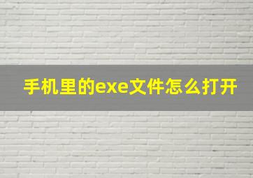 手机里的exe文件怎么打开