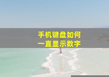 手机键盘如何一直显示数字