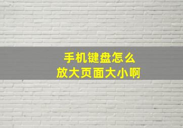 手机键盘怎么放大页面大小啊