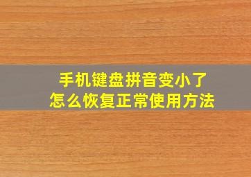 手机键盘拼音变小了怎么恢复正常使用方法