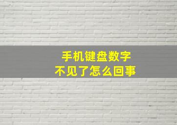 手机键盘数字不见了怎么回事