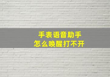 手表语音助手怎么唤醒打不开