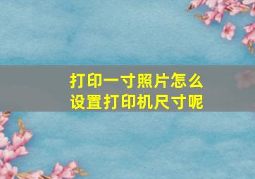 打印一寸照片怎么设置打印机尺寸呢