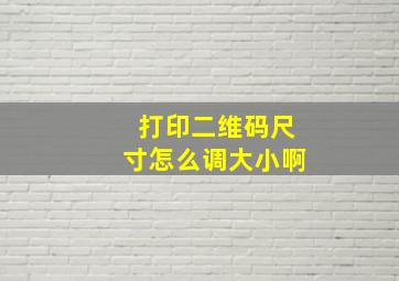 打印二维码尺寸怎么调大小啊