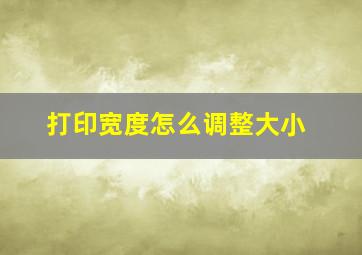 打印宽度怎么调整大小