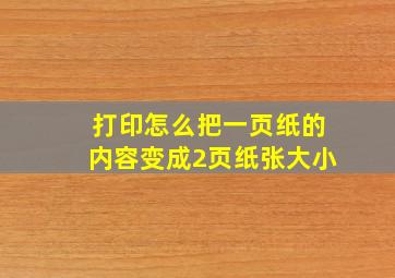 打印怎么把一页纸的内容变成2页纸张大小