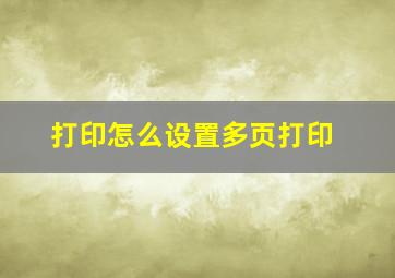 打印怎么设置多页打印