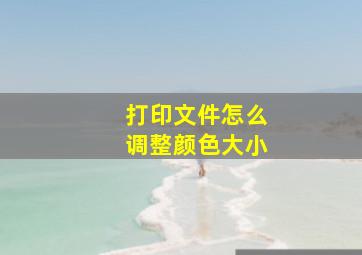 打印文件怎么调整颜色大小