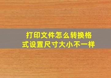 打印文件怎么转换格式设置尺寸大小不一样