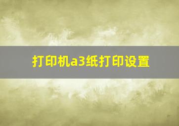 打印机a3纸打印设置