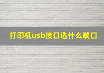 打印机usb接口选什么端口