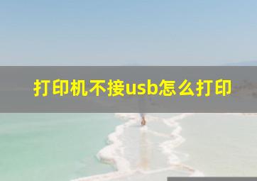 打印机不接usb怎么打印