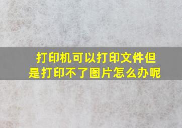 打印机可以打印文件但是打印不了图片怎么办呢