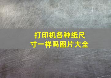 打印机各种纸尺寸一样吗图片大全