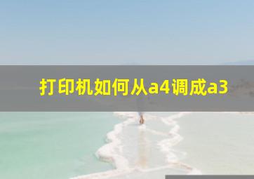 打印机如何从a4调成a3