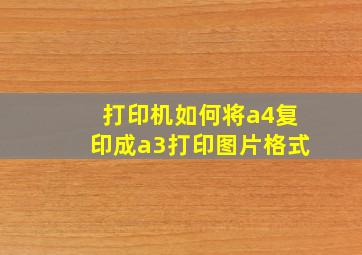 打印机如何将a4复印成a3打印图片格式