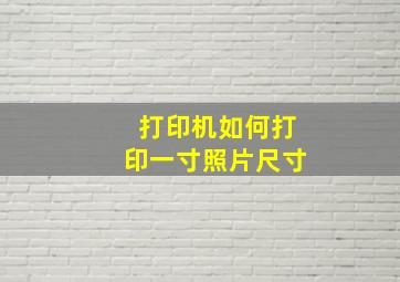 打印机如何打印一寸照片尺寸