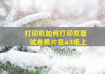 打印机如何打印双面试卷照片在a3纸上