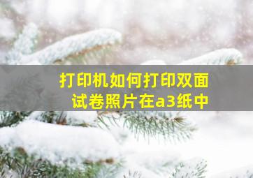 打印机如何打印双面试卷照片在a3纸中