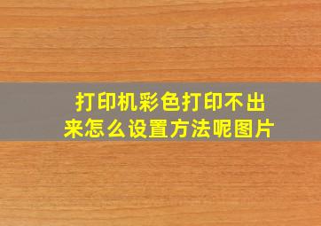 打印机彩色打印不出来怎么设置方法呢图片