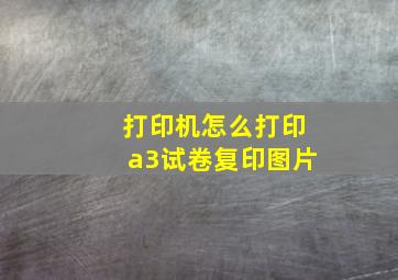 打印机怎么打印a3试卷复印图片