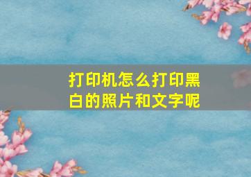 打印机怎么打印黑白的照片和文字呢