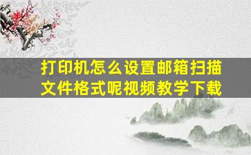 打印机怎么设置邮箱扫描文件格式呢视频教学下载