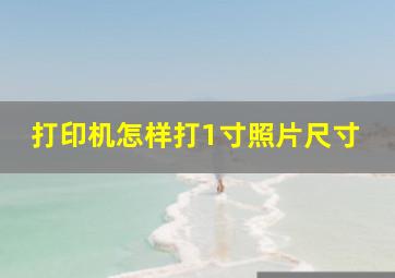 打印机怎样打1寸照片尺寸