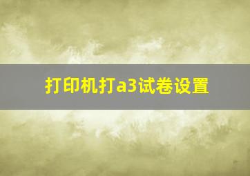 打印机打a3试卷设置