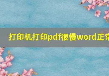 打印机打印pdf很慢word正常