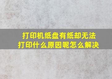 打印机纸盘有纸却无法打印什么原因呢怎么解决