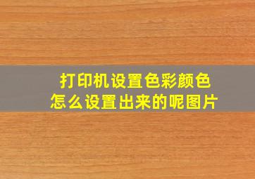 打印机设置色彩颜色怎么设置出来的呢图片