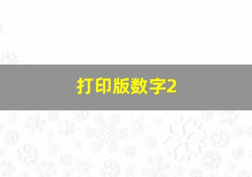 打印版数字2