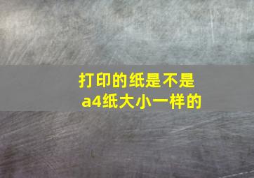 打印的纸是不是a4纸大小一样的