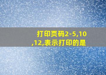 打印页码2-5,10,12,表示打印的是