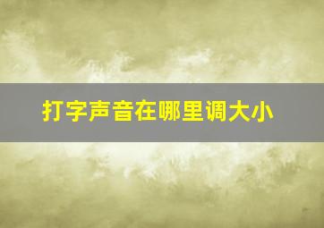 打字声音在哪里调大小