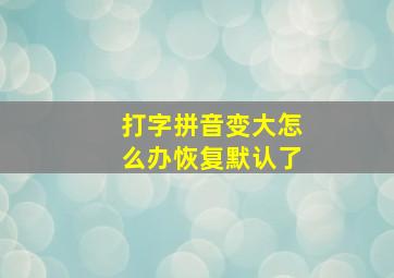 打字拼音变大怎么办恢复默认了