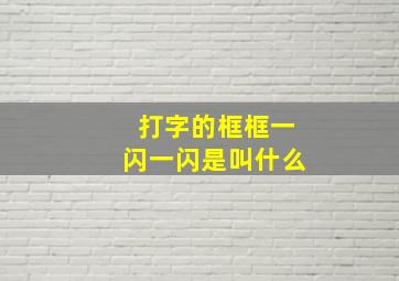 打字的框框一闪一闪是叫什么