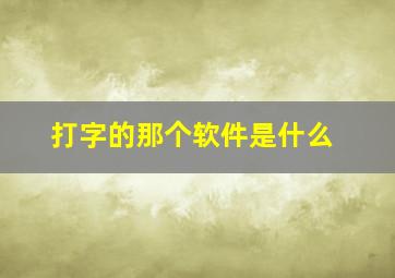 打字的那个软件是什么