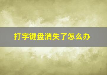 打字键盘消失了怎么办