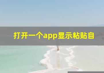 打开一个app显示粘贴自