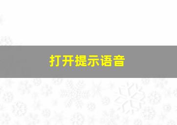 打开提示语音