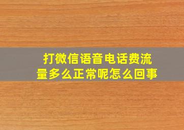 打微信语音电话费流量多么正常呢怎么回事