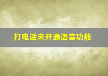 打电话未开通语音功能