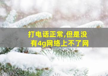 打电话正常,但是没有4g网络上不了网