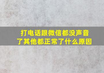 打电话跟微信都没声音了其他都正常了什么原因