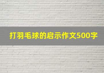 打羽毛球的启示作文500字