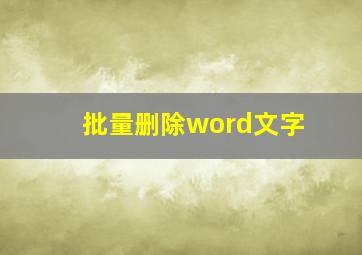 批量删除word文字