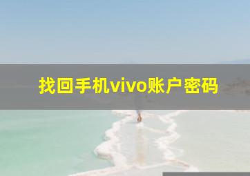 找回手机vivo账户密码