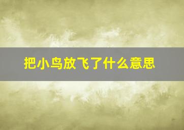 把小鸟放飞了什么意思